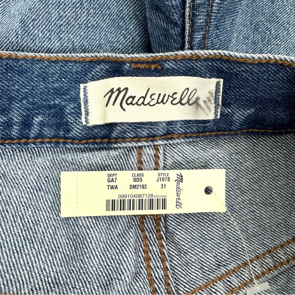 NWT Madewell Classic Straight Jeans Destructed Edition Tyler Wash Size 31 - Picture 11 of 13